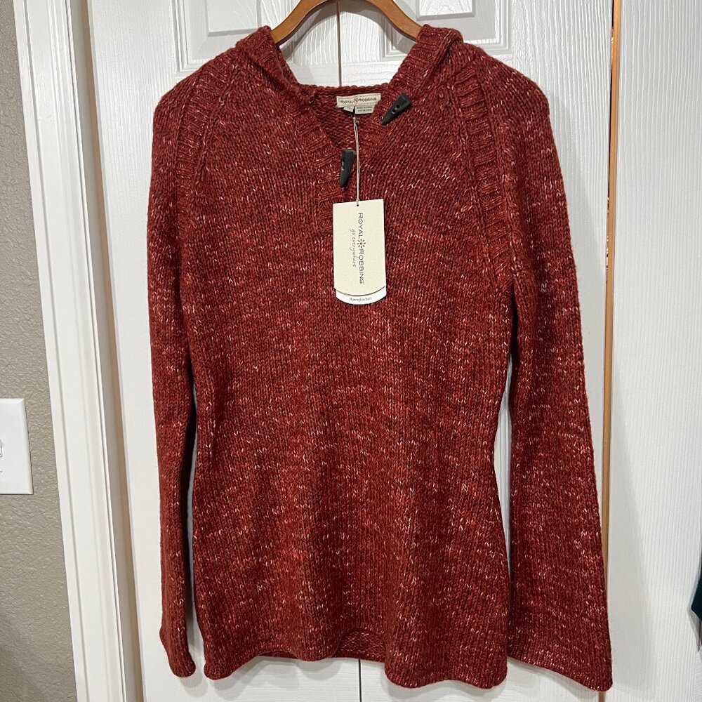 Royal Robbin’s Sweater Hoodie Red Wm M Pullover Toggle Button Cabin Cozy NWT